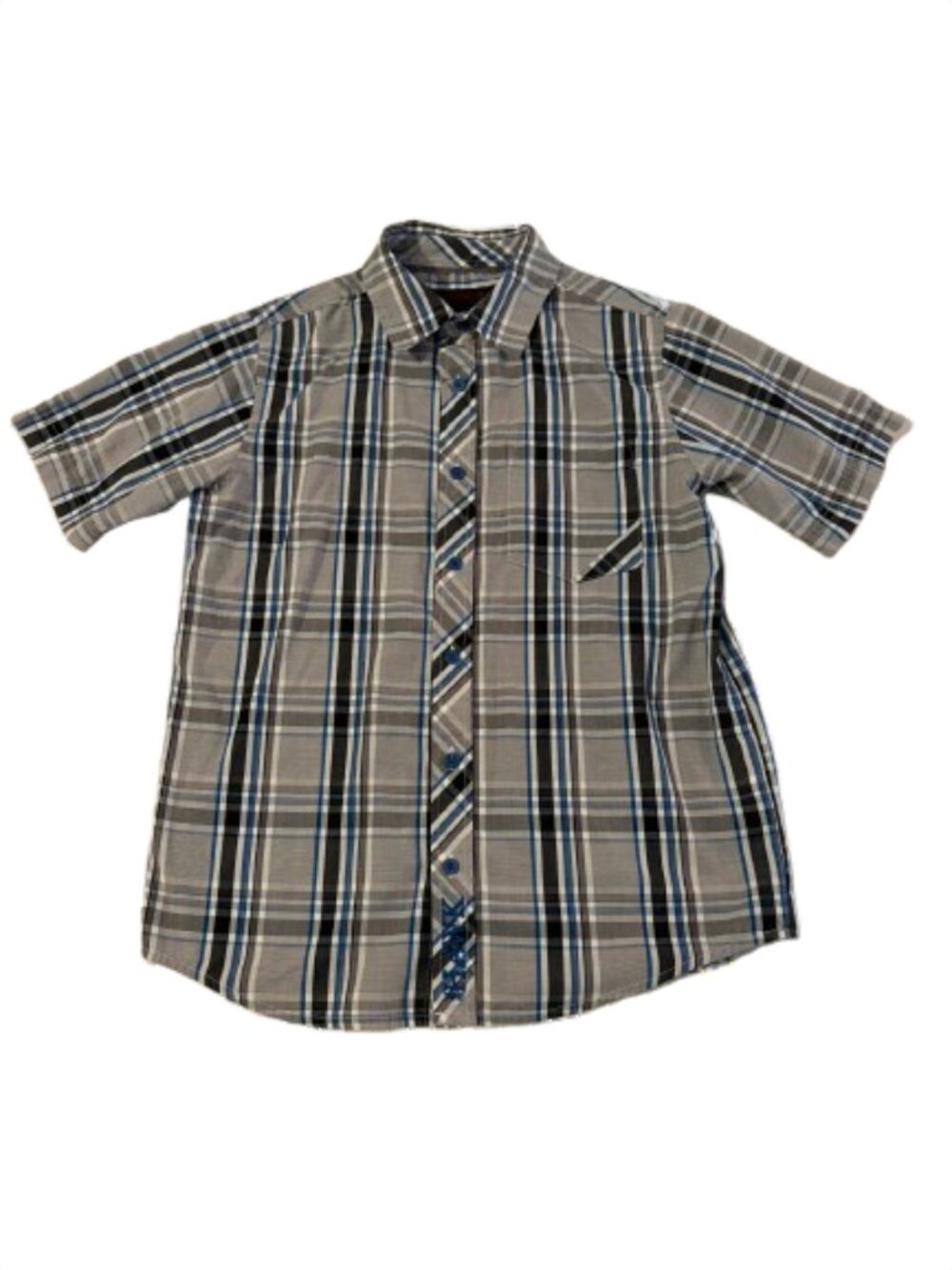 Short Sleeve Big Kids' Button-Down Shirt, Tony Hawk, Size L
